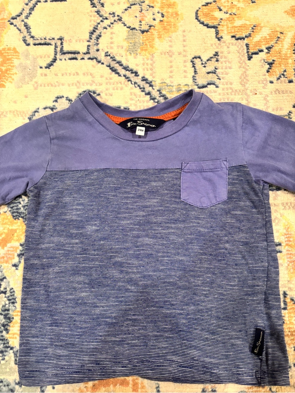 Ben Sherman Purple Stripe Short Sleeve Pocket Tee